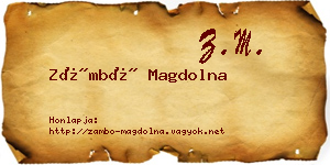 Zámbó Magdolna névjegykártya
