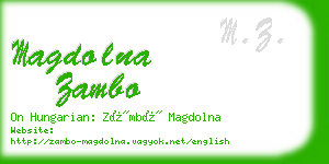 magdolna zambo business card